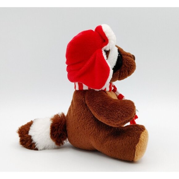 Sears Plush Reginald Raccoon 6” Christmas Holiday Stuffed Toy 2009 Beanbag - Picture 2 of 6